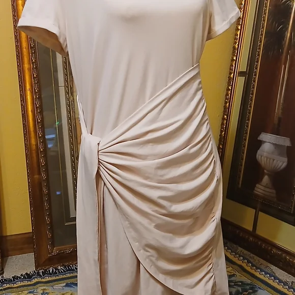 Merokeety | Dresses | Merokeety Elegant Cream Draped Dress | Poshmark Merokeety | Dresses | Merokeety Elegant Cream Draped Dress | Poshmark